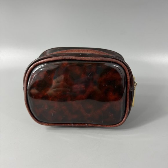 Tory Burch Clear Tortoise Shell PVC Small Zip Cosmetic Bag - Picture 5 of 14